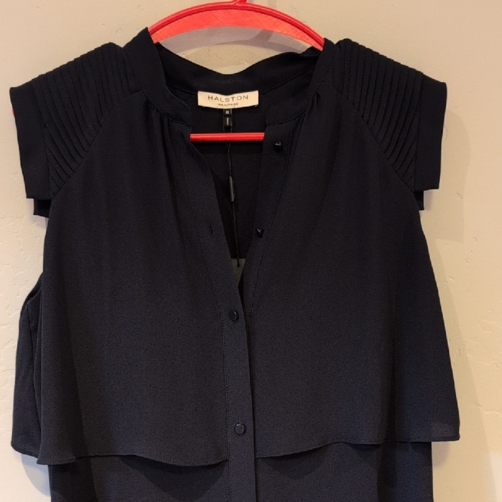 Halston Heritage Sleeveless Blue Dress